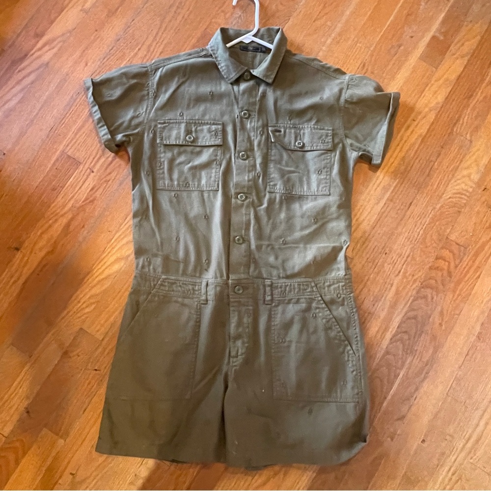 Obey Khaki Button-Up utility Romper